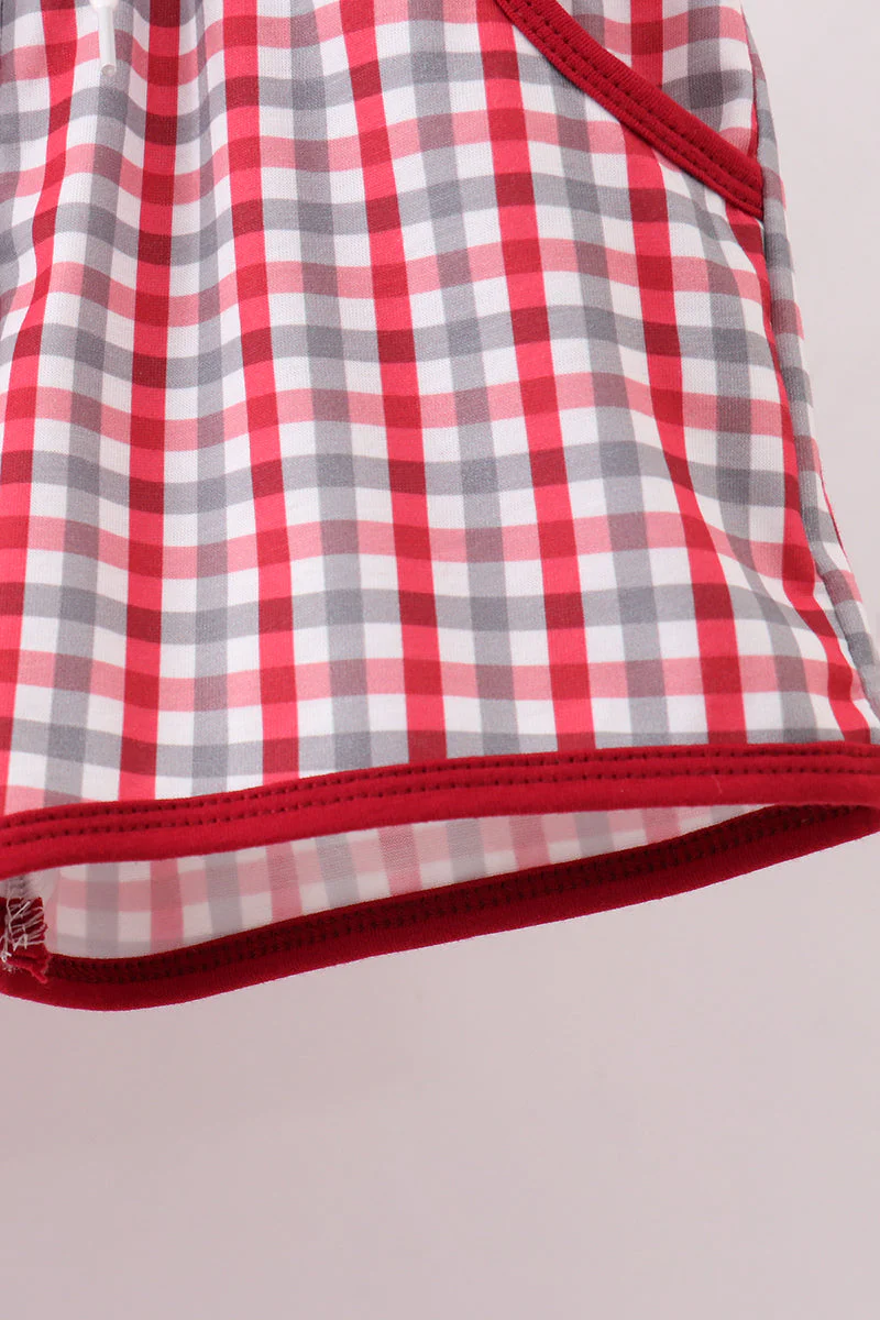 Alabama roll tide smocked plaid shorts set - Image 4