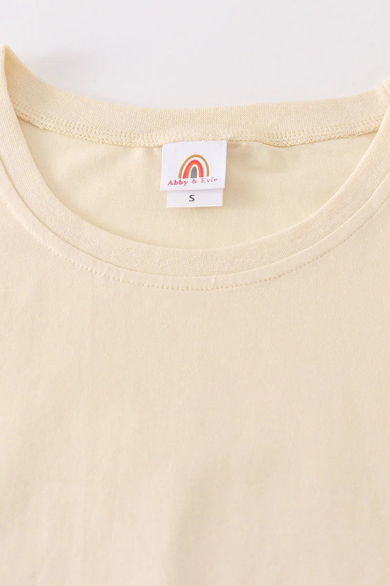 Beige blank basic t-shirt Adult Kids and baby bubble - Image 13