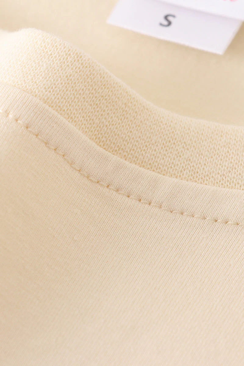 Beige blank basic t-shirt Adult Kids and baby bubble - Image 14