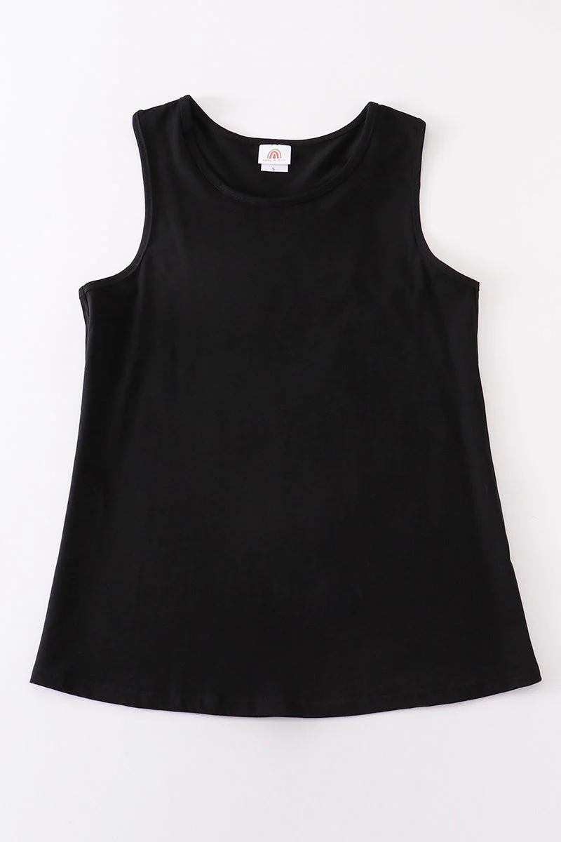 Black blank basic kids teens adult tank top - Image 11
