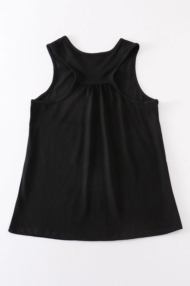 Black blank basic kids teens adult tank top - Image 13
