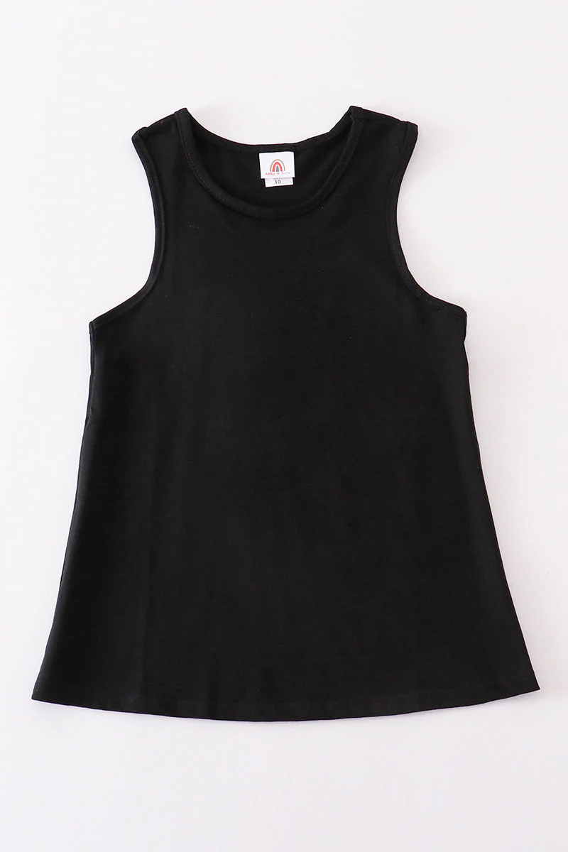 Black blank basic kids teens adult tank top - Image 6