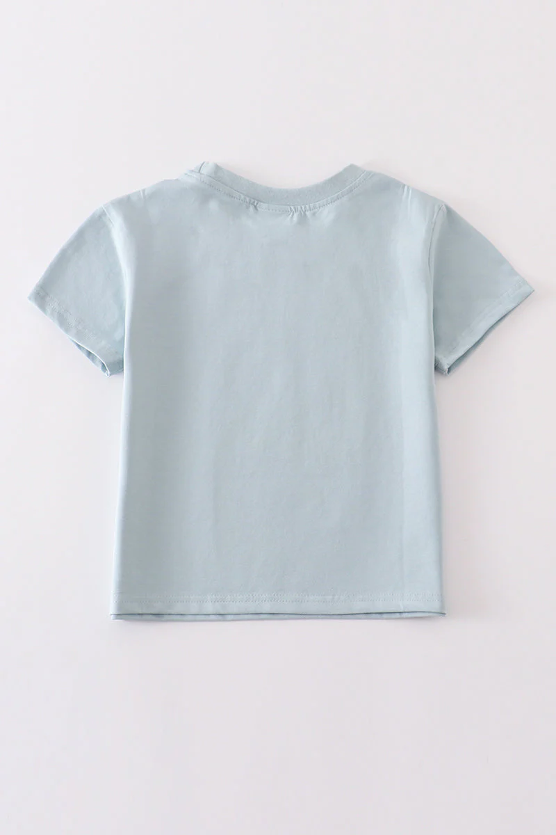 Blue blank basic t-shirt Adult Kids and baby bubble - Image 12