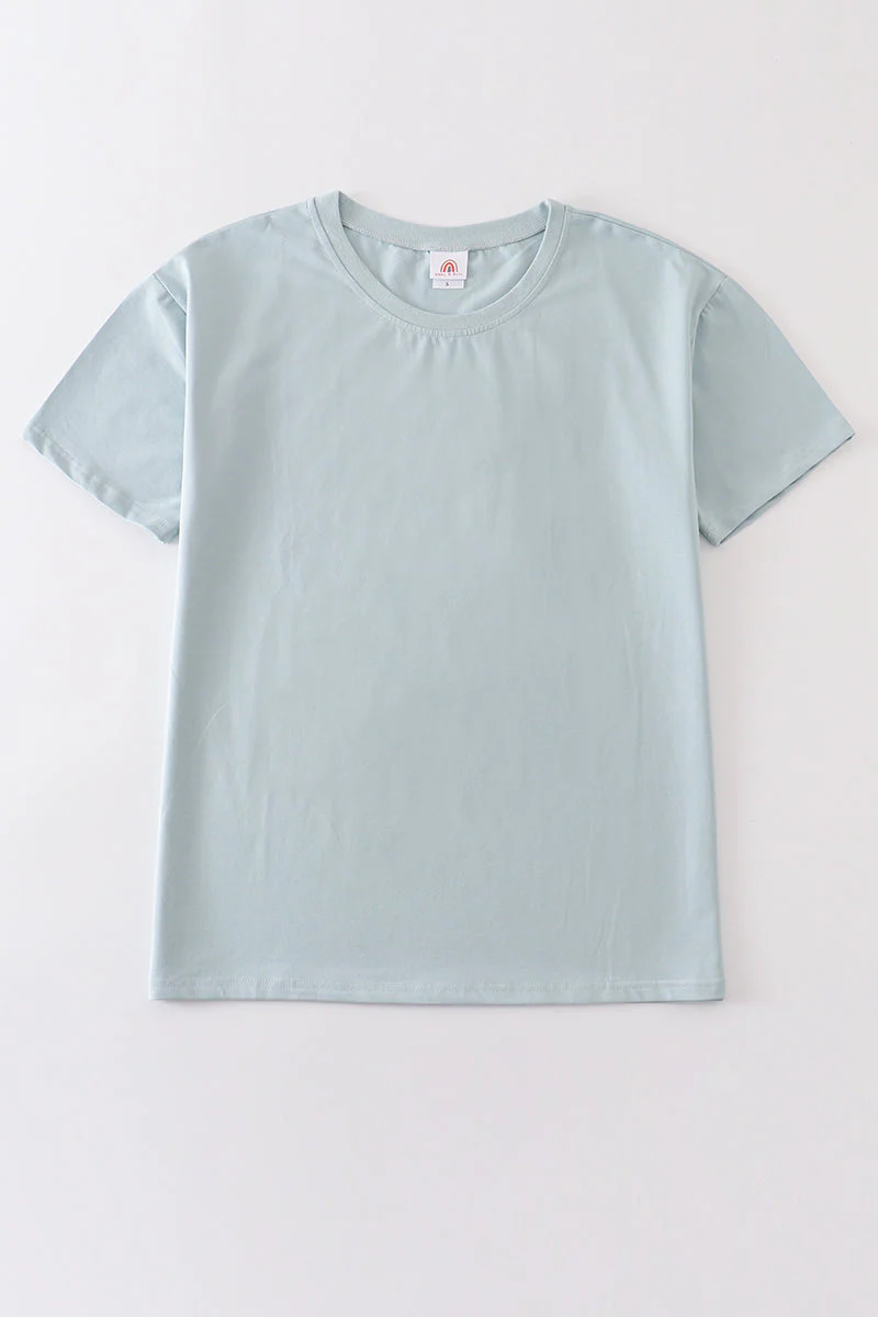 Blue blank basic t-shirt Adult Kids and baby bubble - Image 13