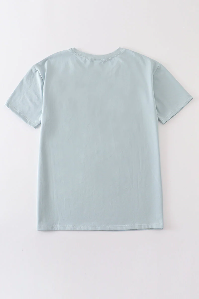 Blue blank basic t-shirt Adult Kids and baby bubble - Image 16