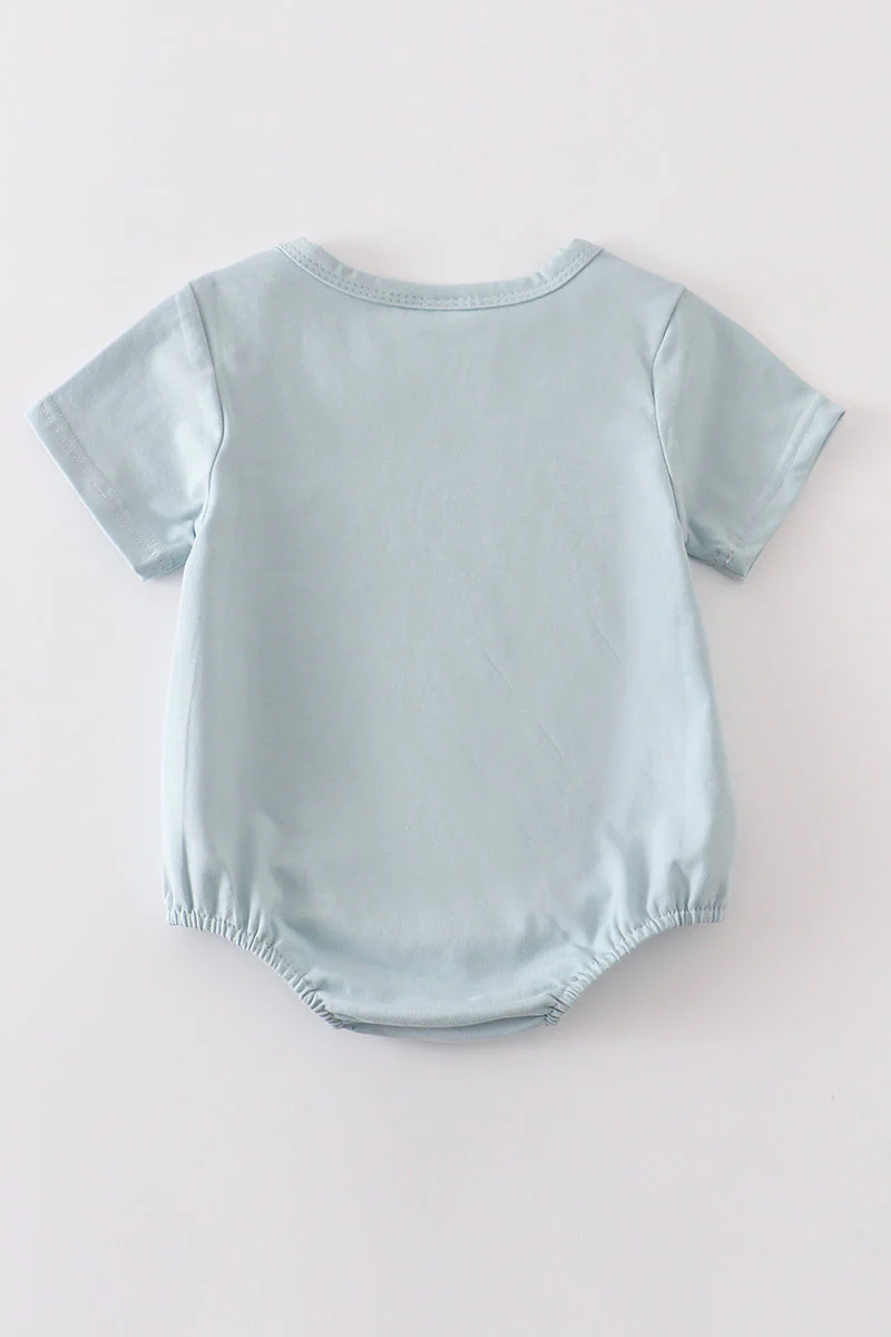 Blue blank basic t-shirt Adult Kids and baby bubble - Image 3