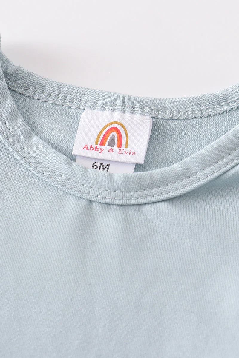 Blue blank basic t-shirt Adult Kids and baby bubble - Image 5