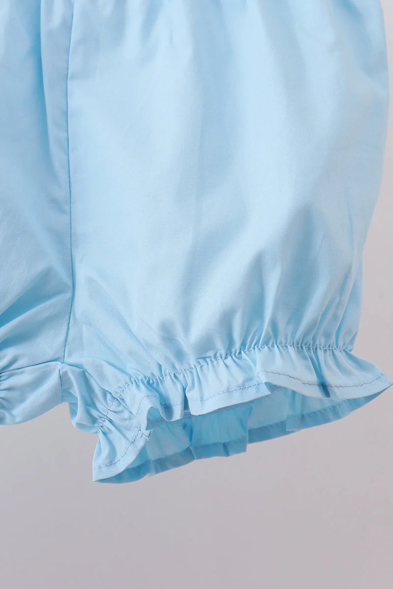 Blue bow ruffle bloomer set - Image 3