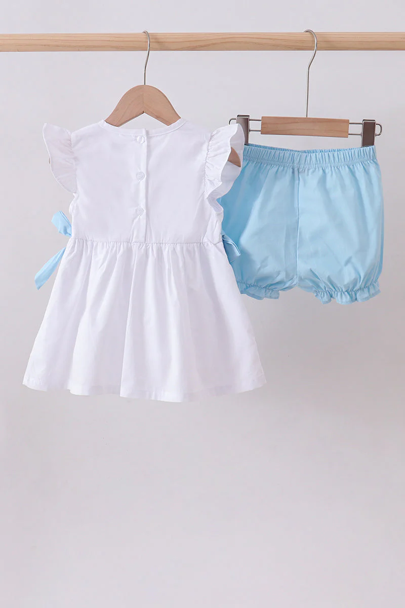 Blue bow ruffle bloomer set - Image 5