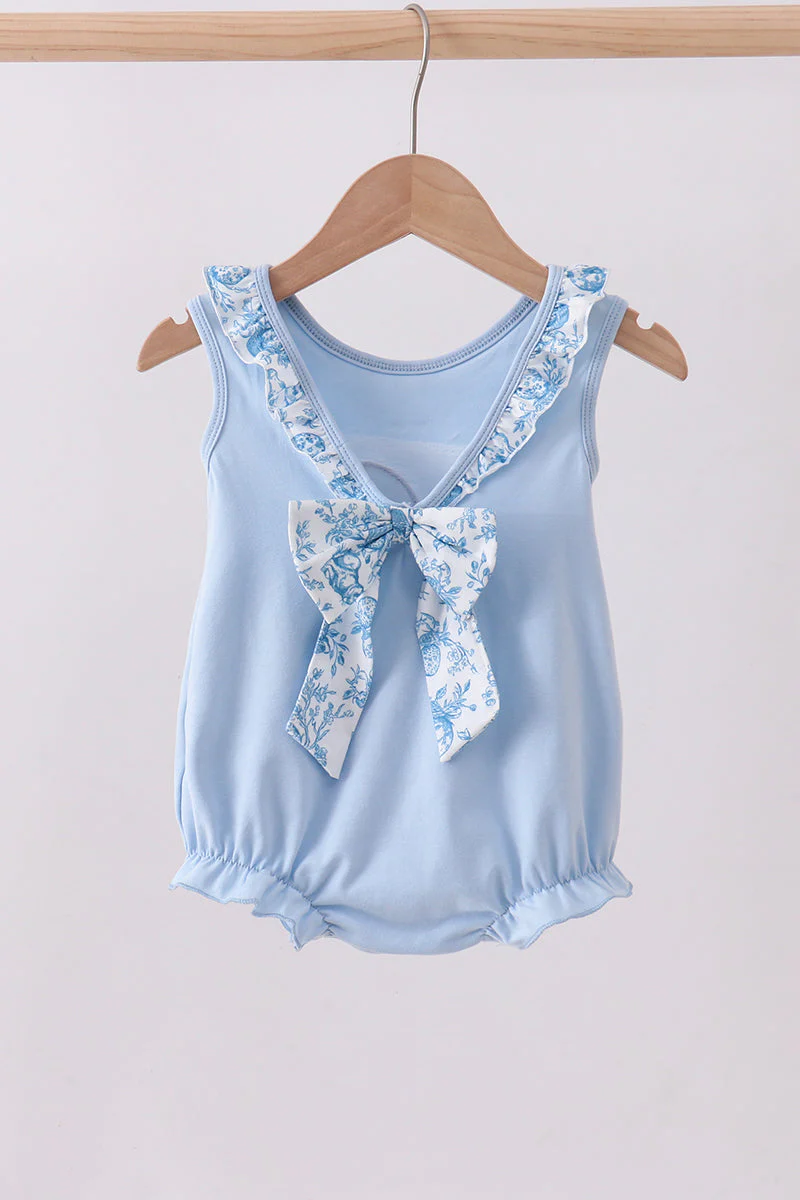 Blue bunny applique ruffle bubble - Image 5