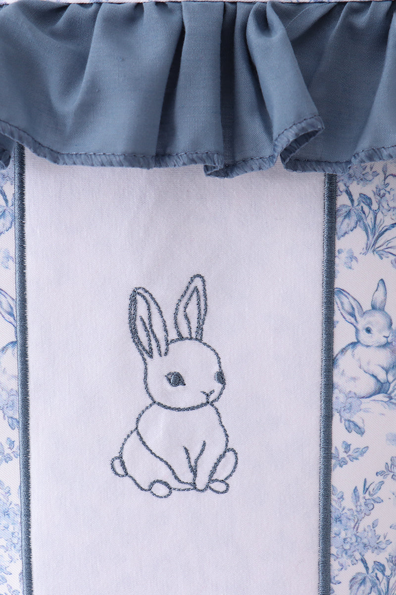 Blue bunny floral ruffle basket - Image 2