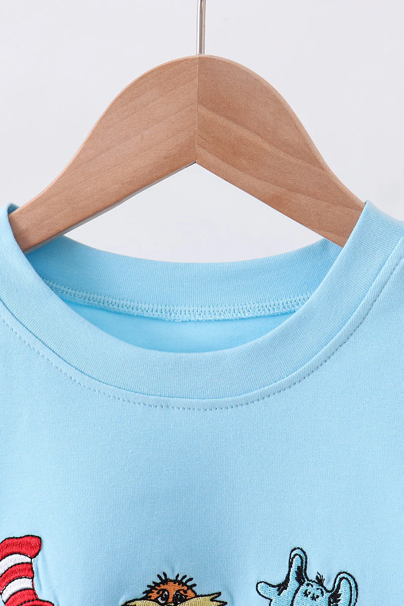 Blue character embroidery top - Image 4