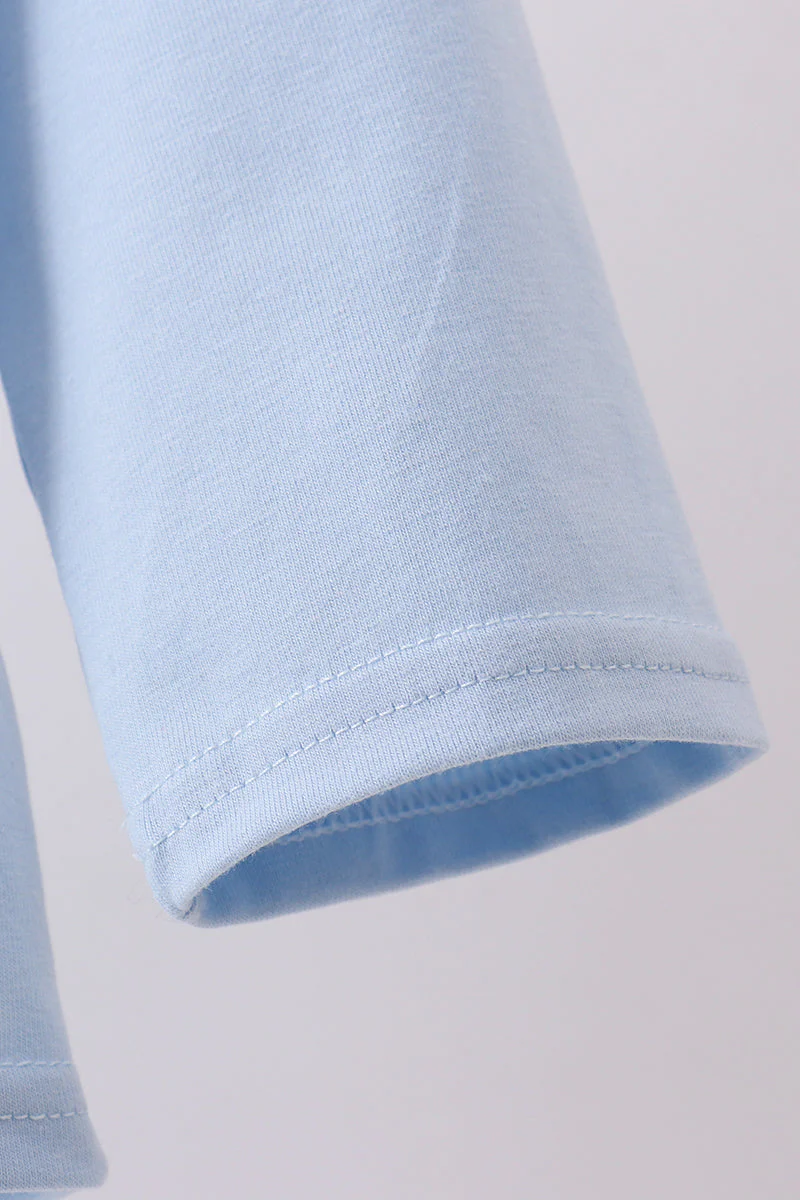 Blue construction embroidery top - Image 3