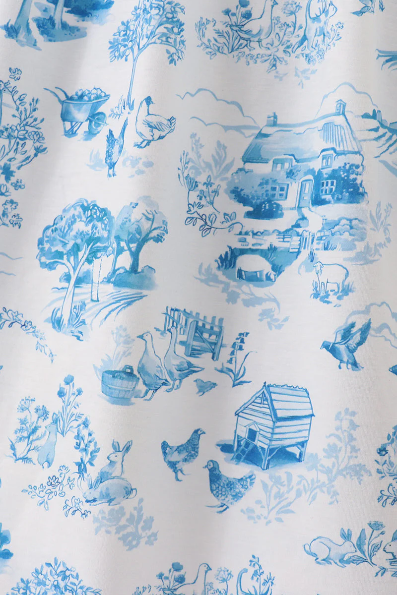 Blue farm print mom dress - Image 2