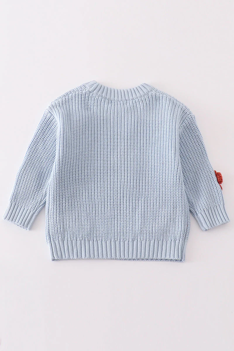 Blue floral hand-embroidery jumper sweater - Image 5