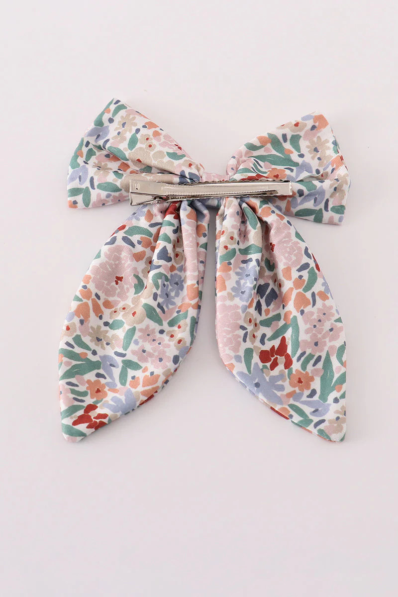 Blue floral print sailor bow - Image 3