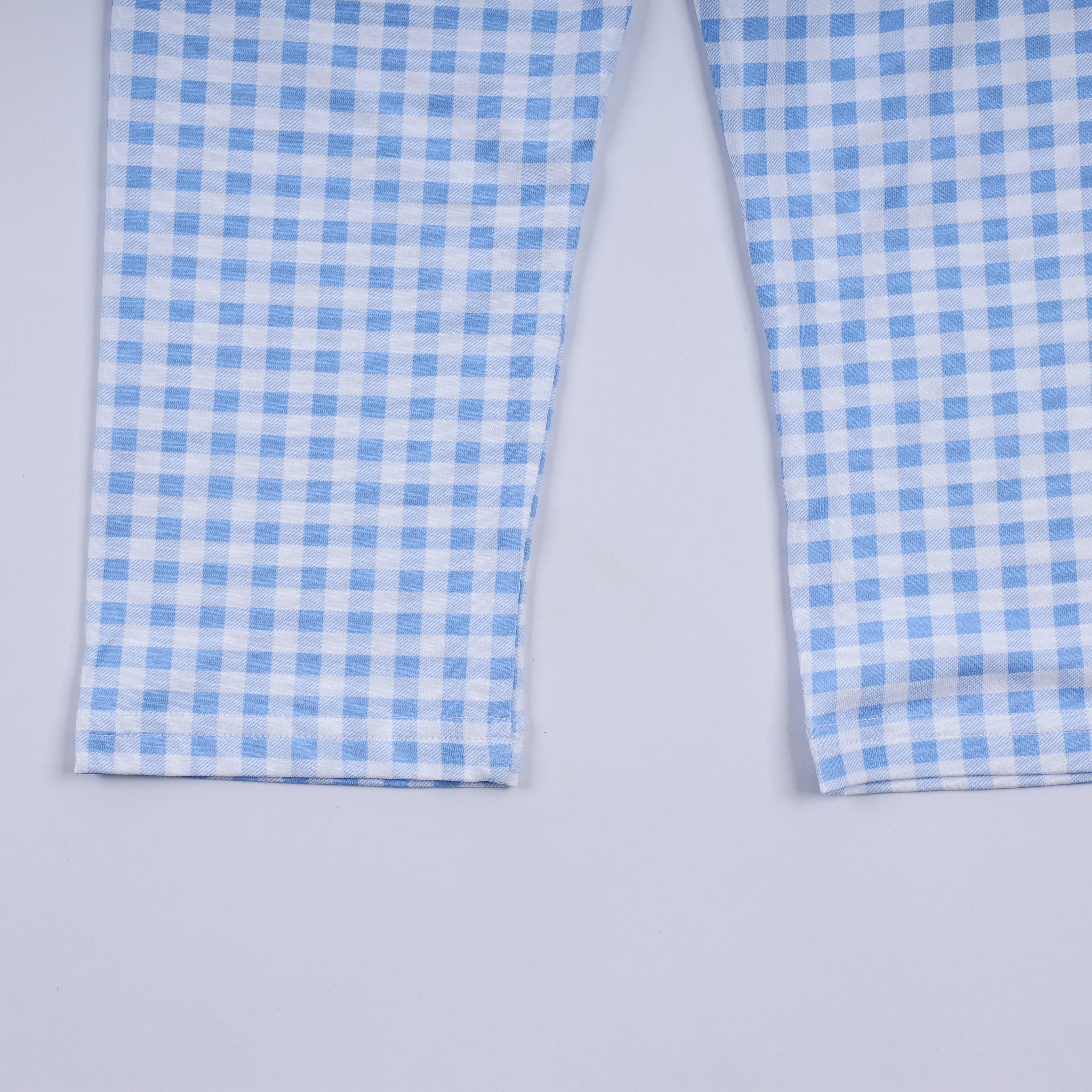 Blue gingerbread hand smocked gingham pants set - Image 7