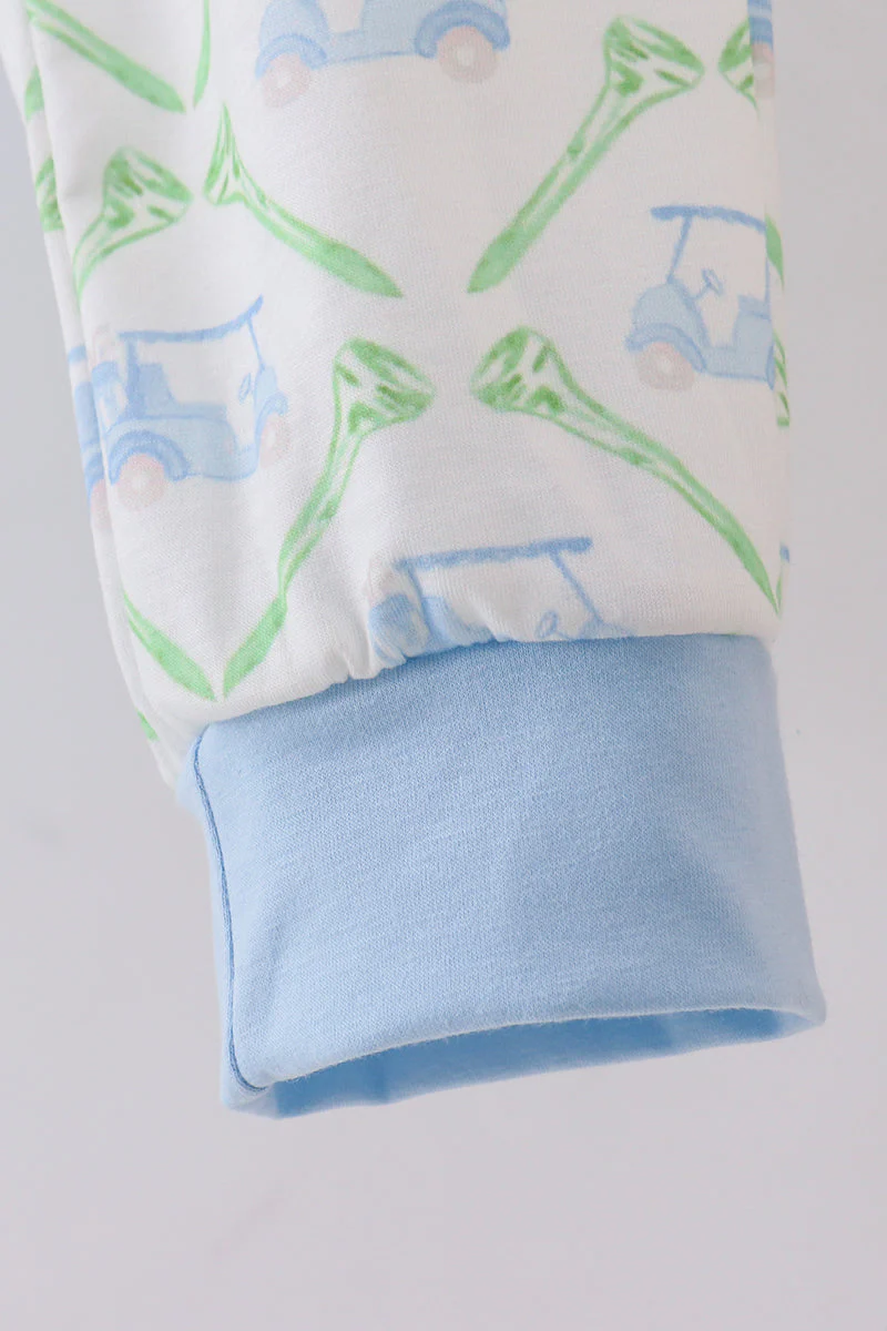 Blue golf cart embroidery pants set - Image 4