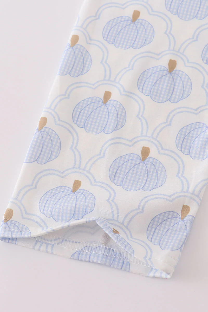 Blue pumpkin embroidery pants set - Image 3