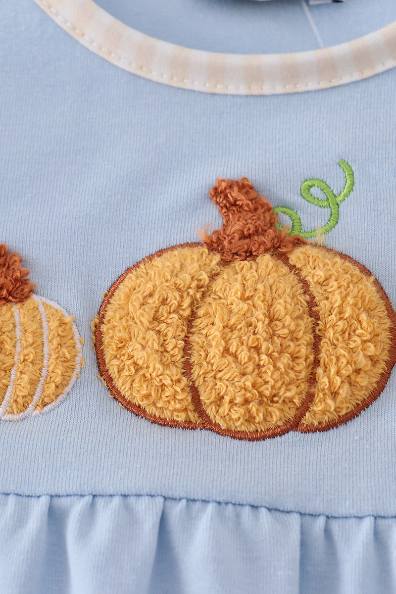 Blue pumpkin french knot ruffle shorts set - Image 6