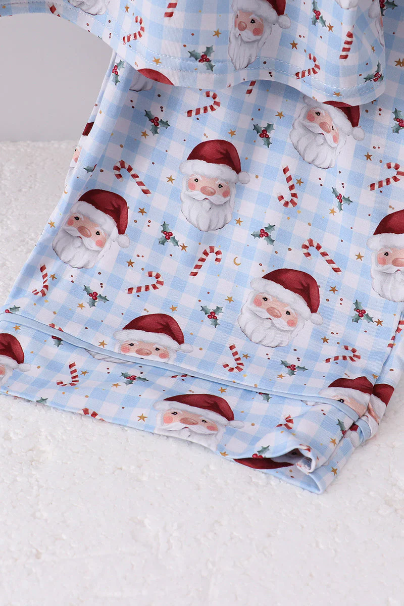 Blue santa claus bamboo dad pajamas set - Image 5