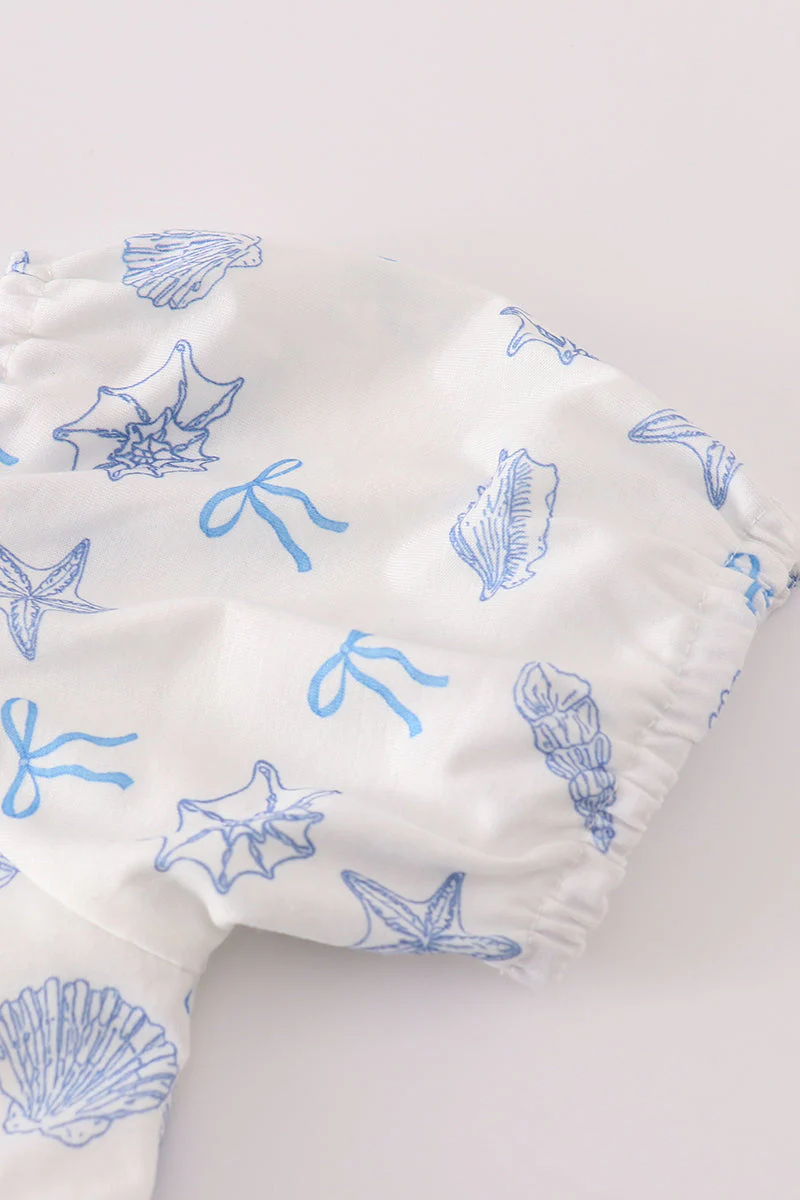 Blue seashell bow mom&me dress - Image 5