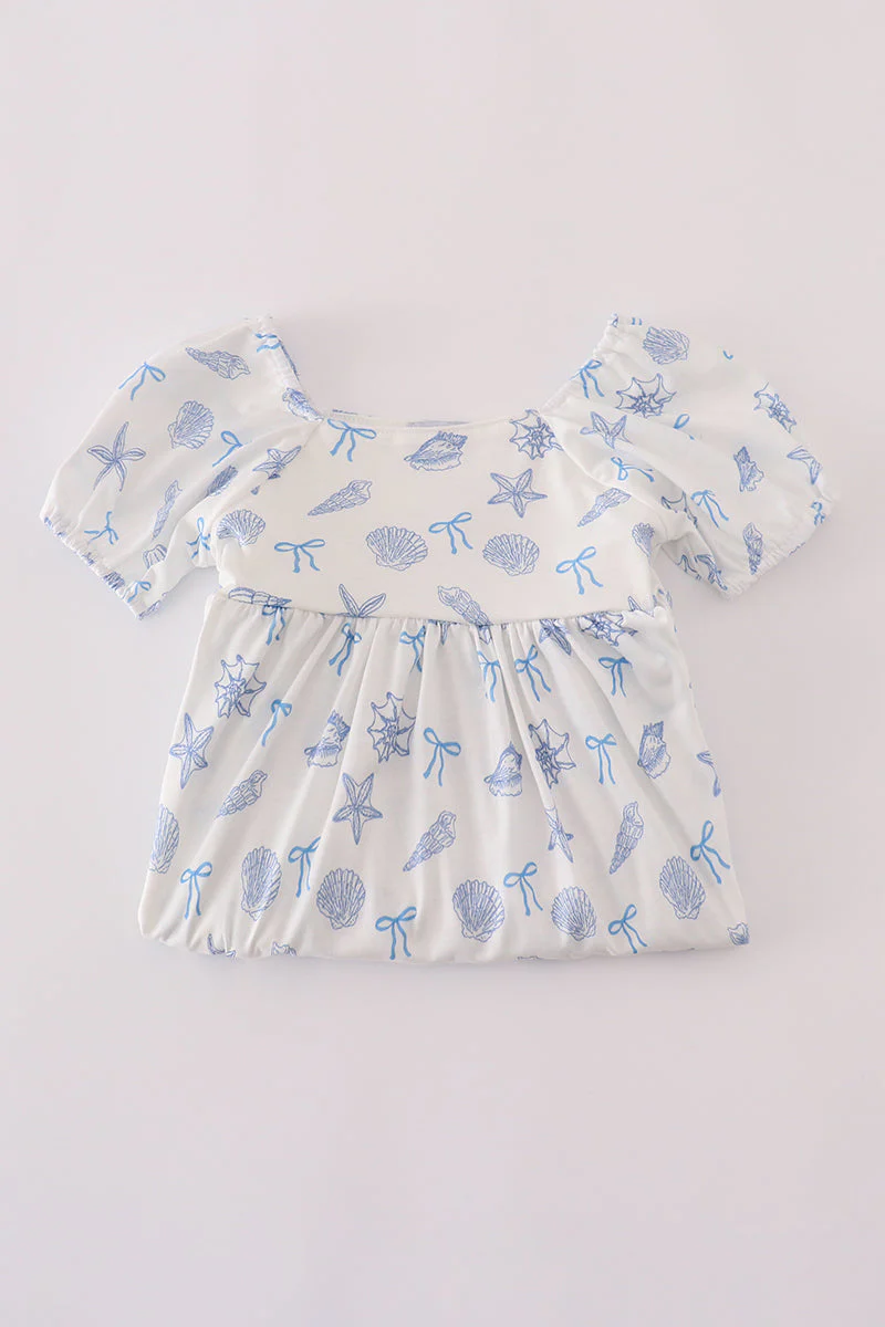 Blue seashell bow mom&me dress - Image 8