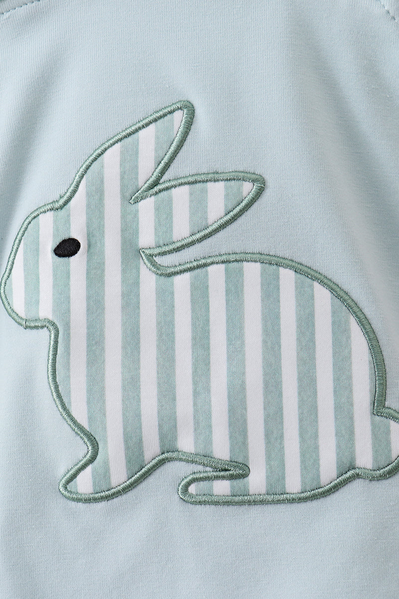 Blue stripe bunny applique bubble - Image 2