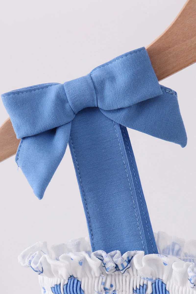 Blue whale smocked ruffle mom&me dress - Image 7