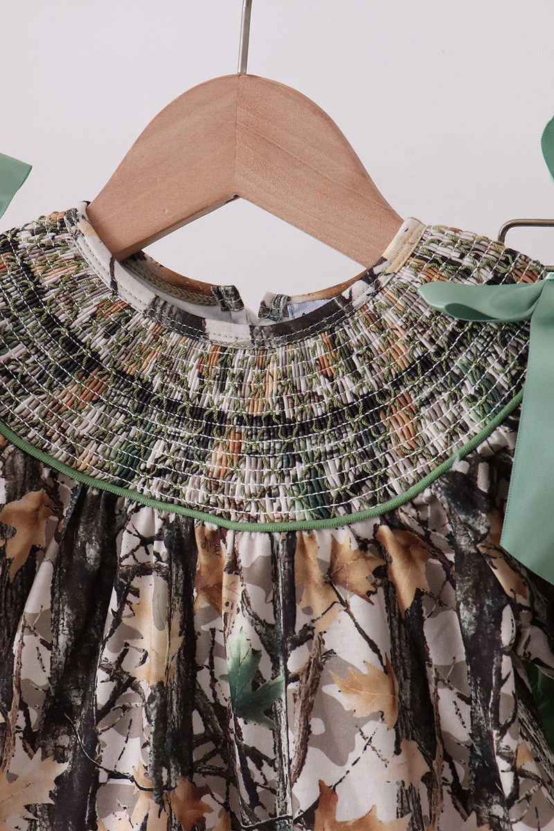 Camouflage smocked bow bloomer set - Image 2