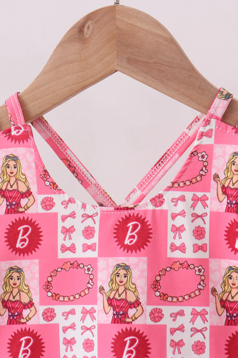 Character checkered print girl skort set - Image 2