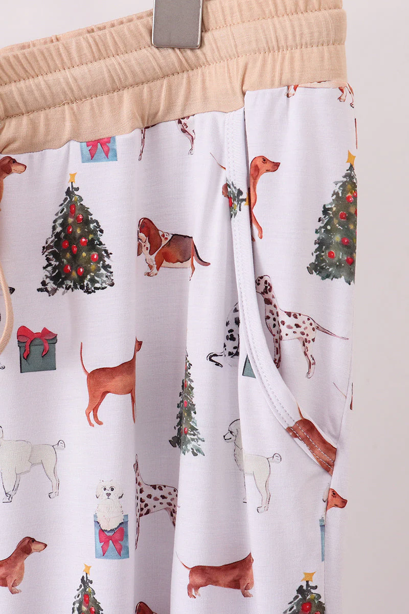 Christmas tree animal adult bamboo pajamas pants - Image 3