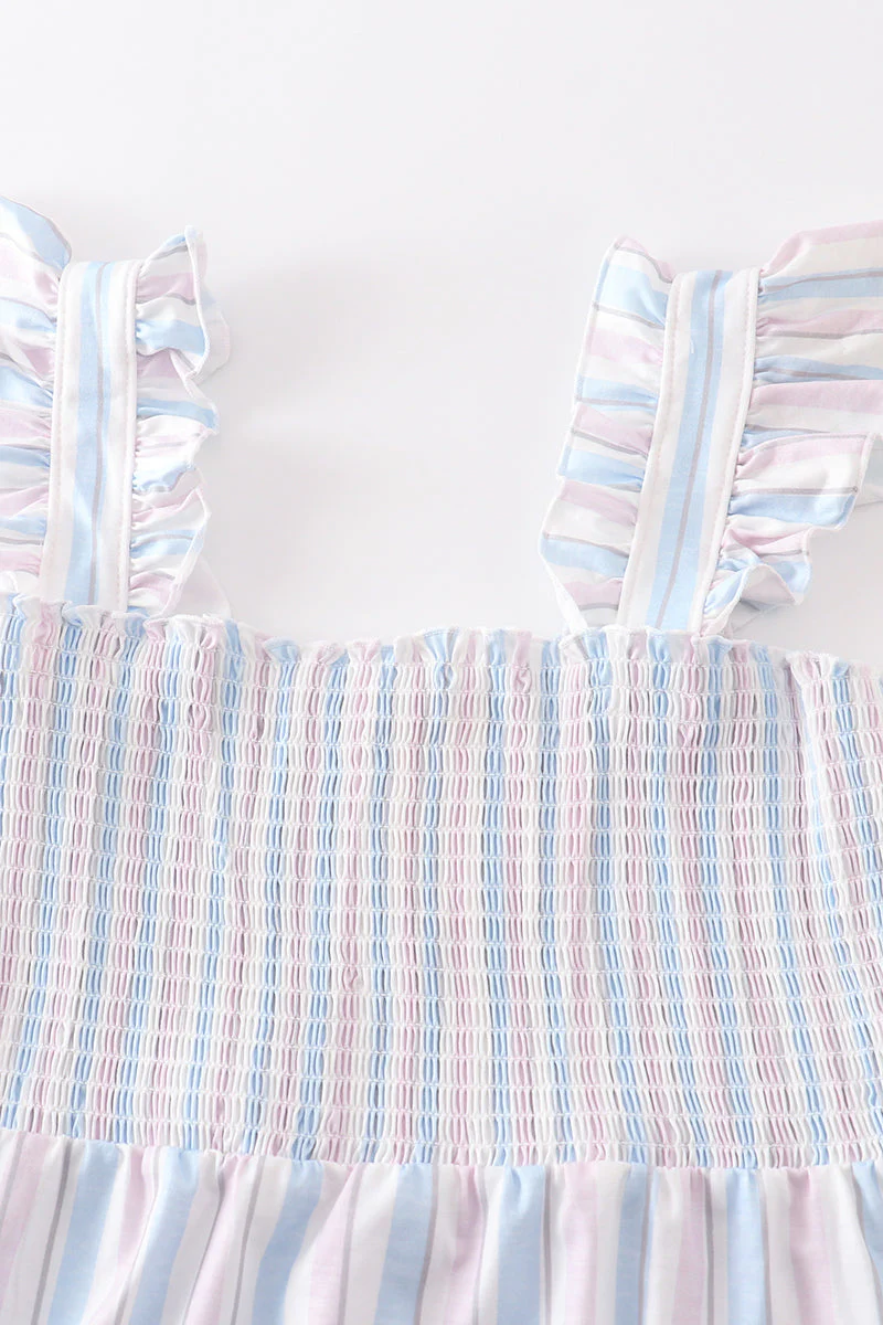 Crab french knot stripe smocked dress - Image 3