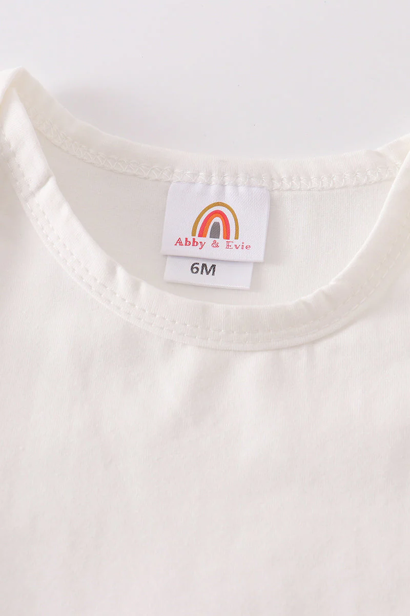 Cream blank basic t-shirt Adult Kids and baby bubble - Image 3