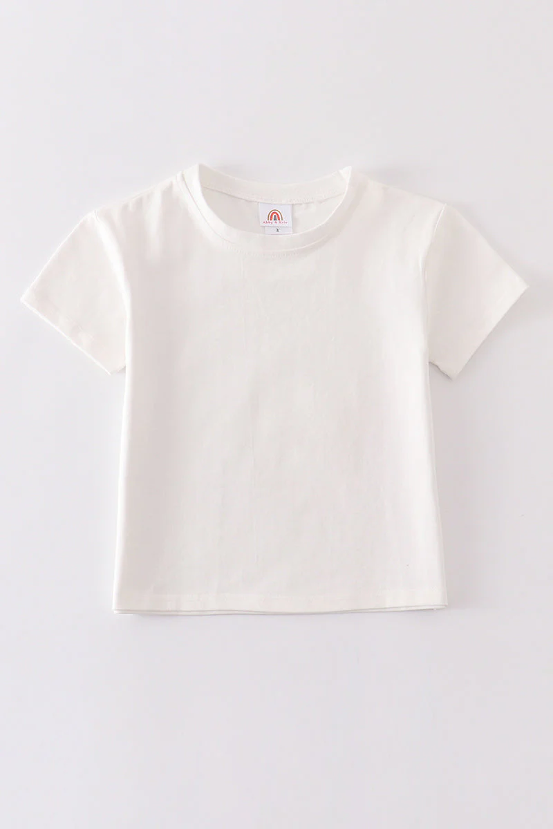 Cream blank basic t-shirt Adult Kids and baby bubble - Image 7