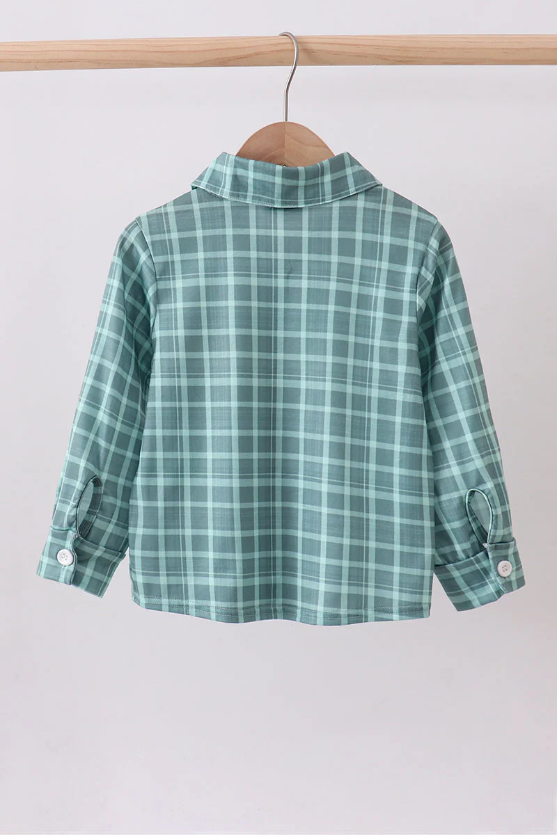 Duck embroidery button down plaid shirt - Image 3