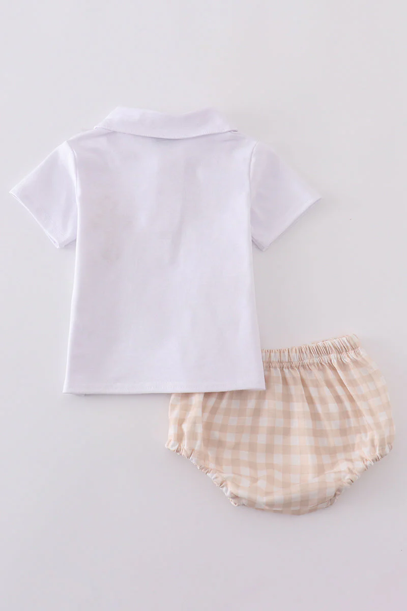 Easter cross embroidery boy bloomer set - Image 5