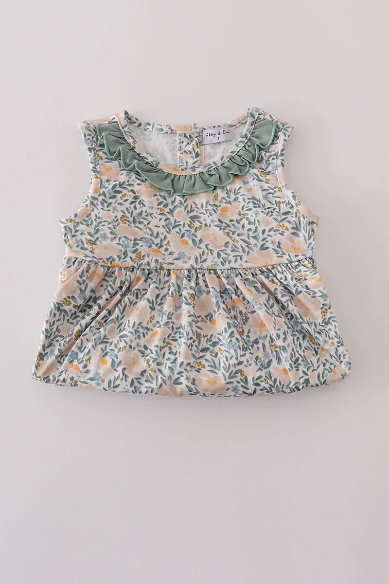 Fall floral print ruffle mom&me dress - Image 6