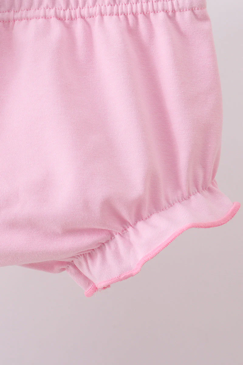 Floral bunny applique ruffle bloomer set - Image 4