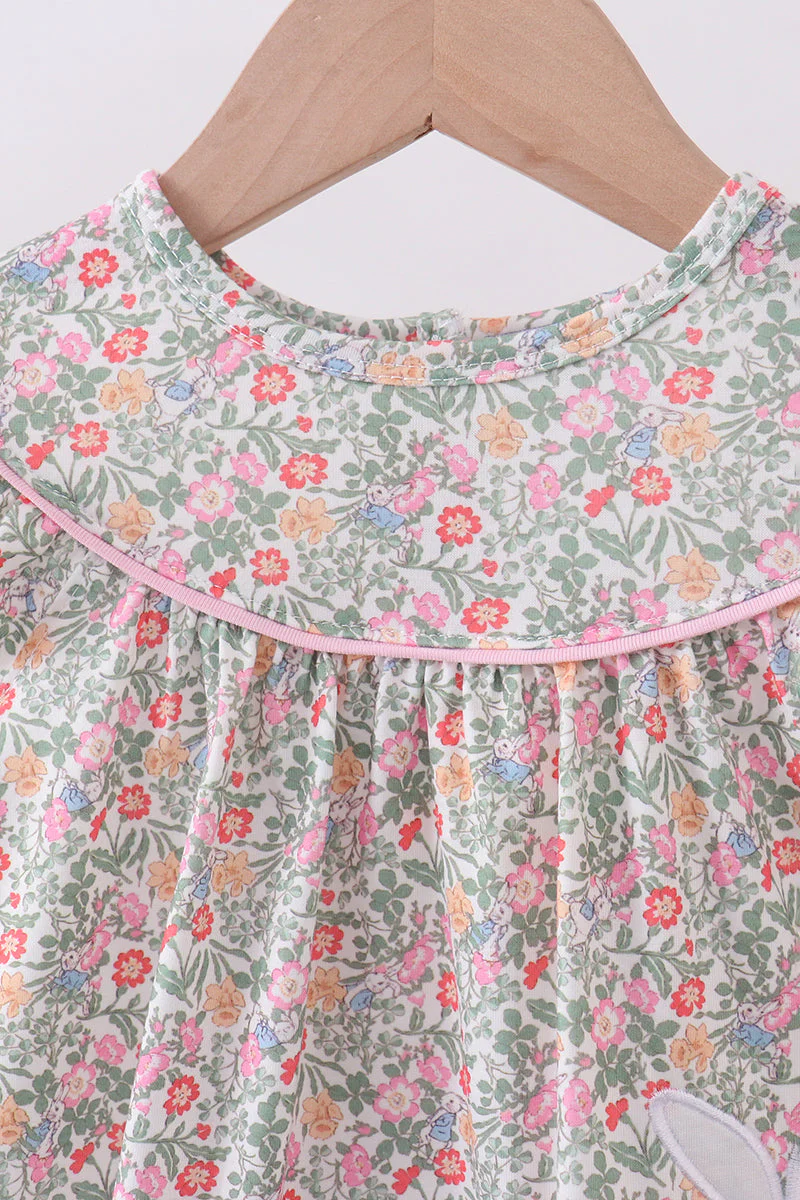 Floral bunny applique ruffle bubble - Image 3