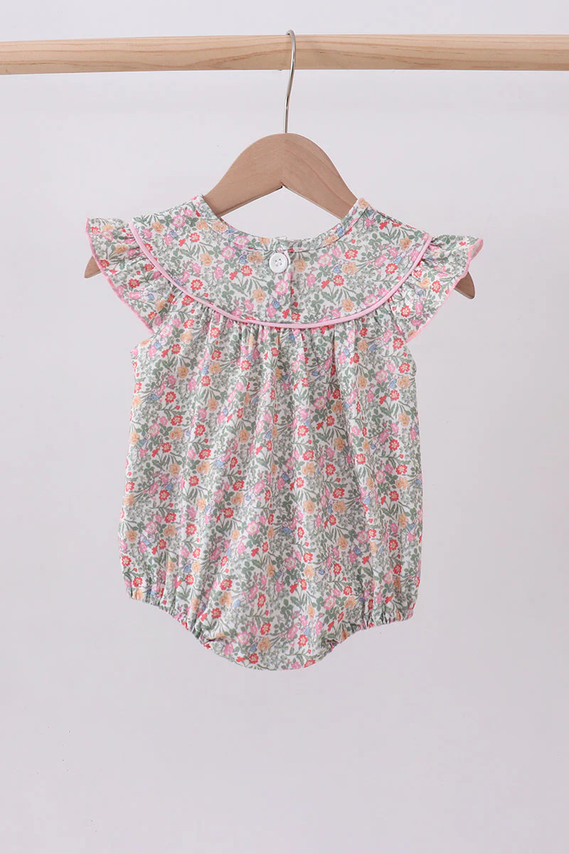 Floral bunny applique ruffle bubble - Image 5