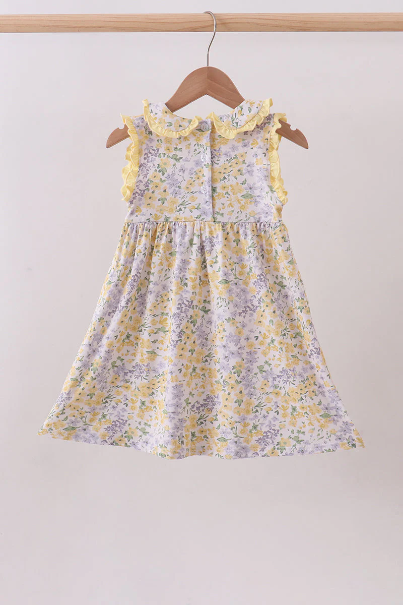 Floral bunny bow embroidery ruffle dress - Image 5