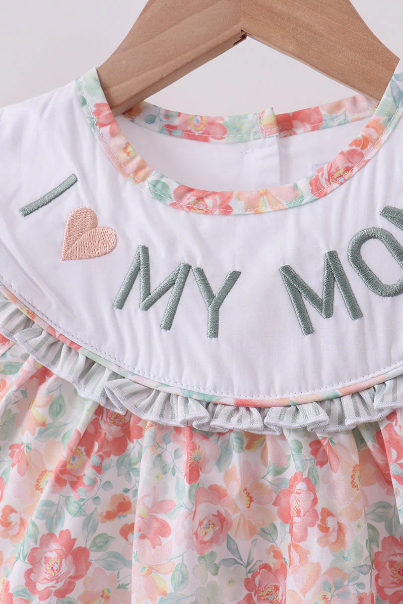 Floral I love my mom embroidery dress - Image 4