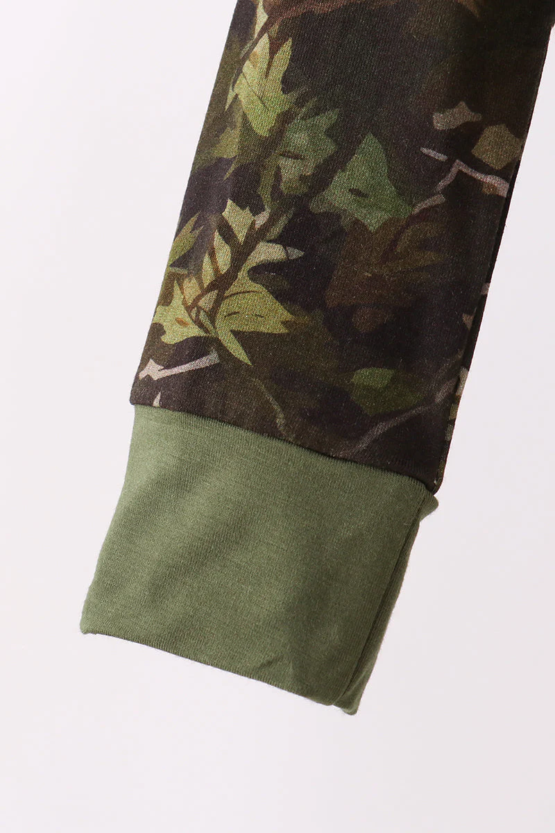 Forest Leaf Camo bamboo pajama pants set - Image 3
