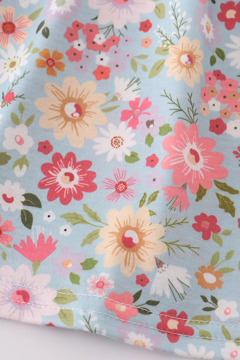 Green daisy print mom&me dress - Image 4