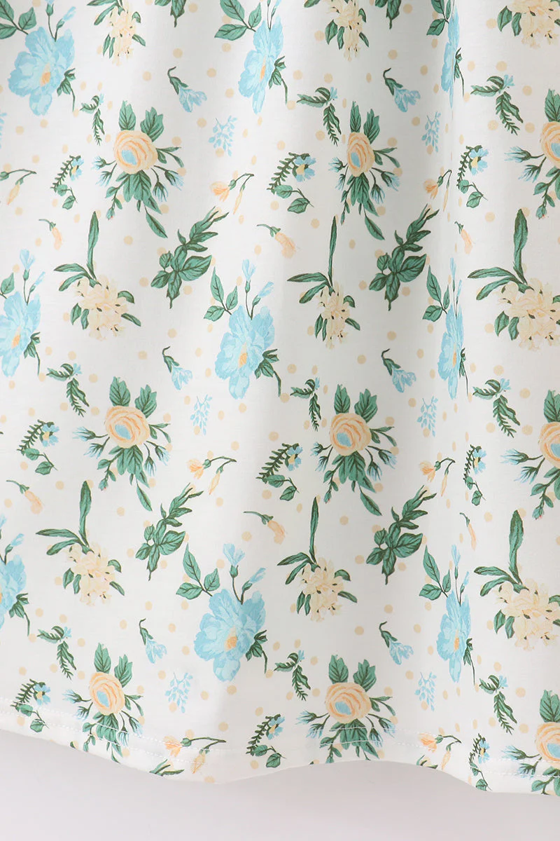 Green floral print mom dress - Image 4