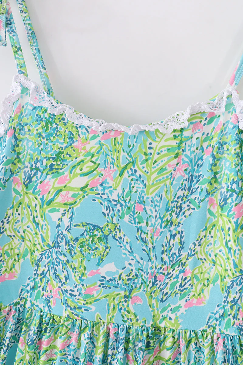 Green island garden bliss mom&me tiered dress - Image 2