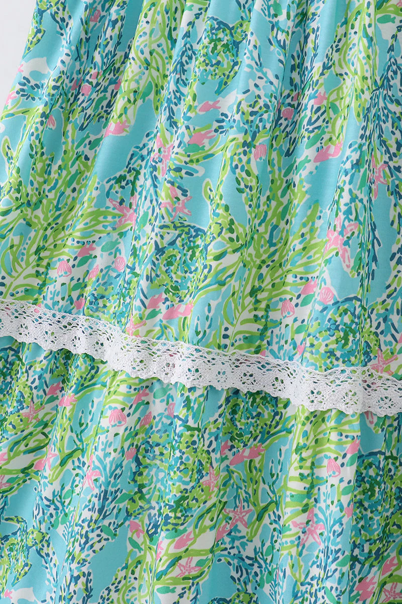 Green island garden bliss mom&me tiered dress - Image 3