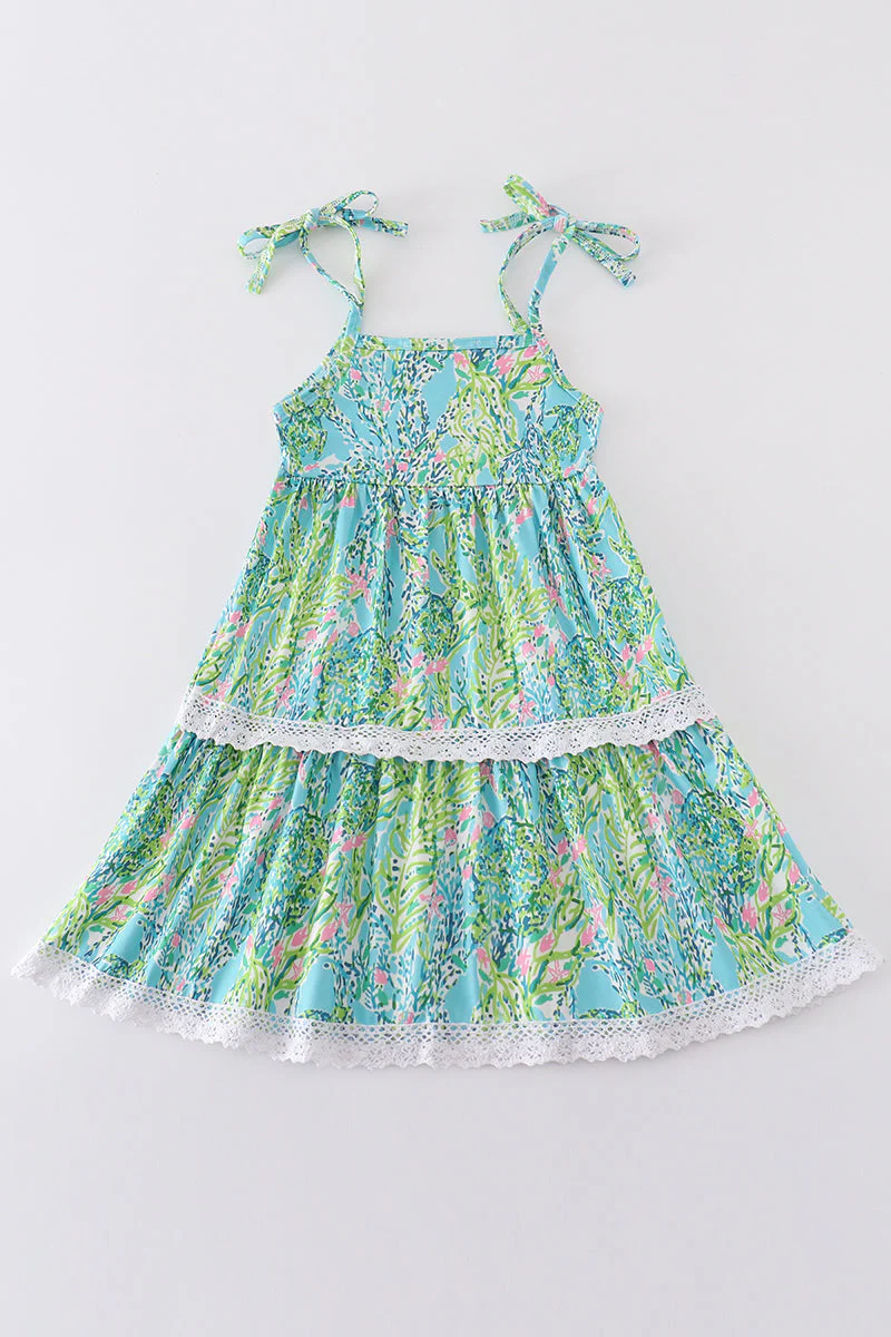 Green island garden bliss mom&me tiered dress - Image 8