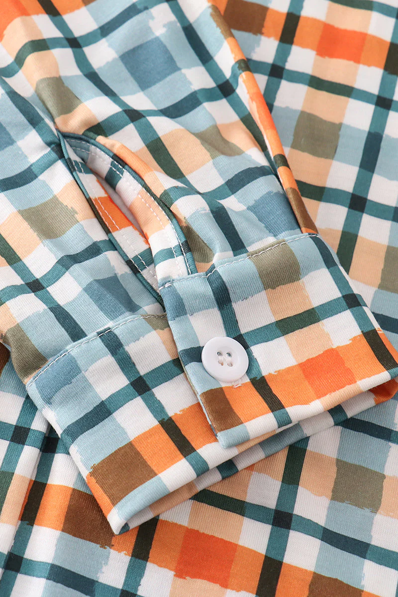 Green plaid dad&me button down shirt - Image 3